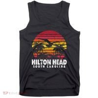 Hilton Head South Carolina Retro Sunset Style Beach Island Tank Top thumb 0
