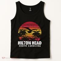Hilton Head South Carolina Retro Sunset Style Beach Island Tank Top thumb 2