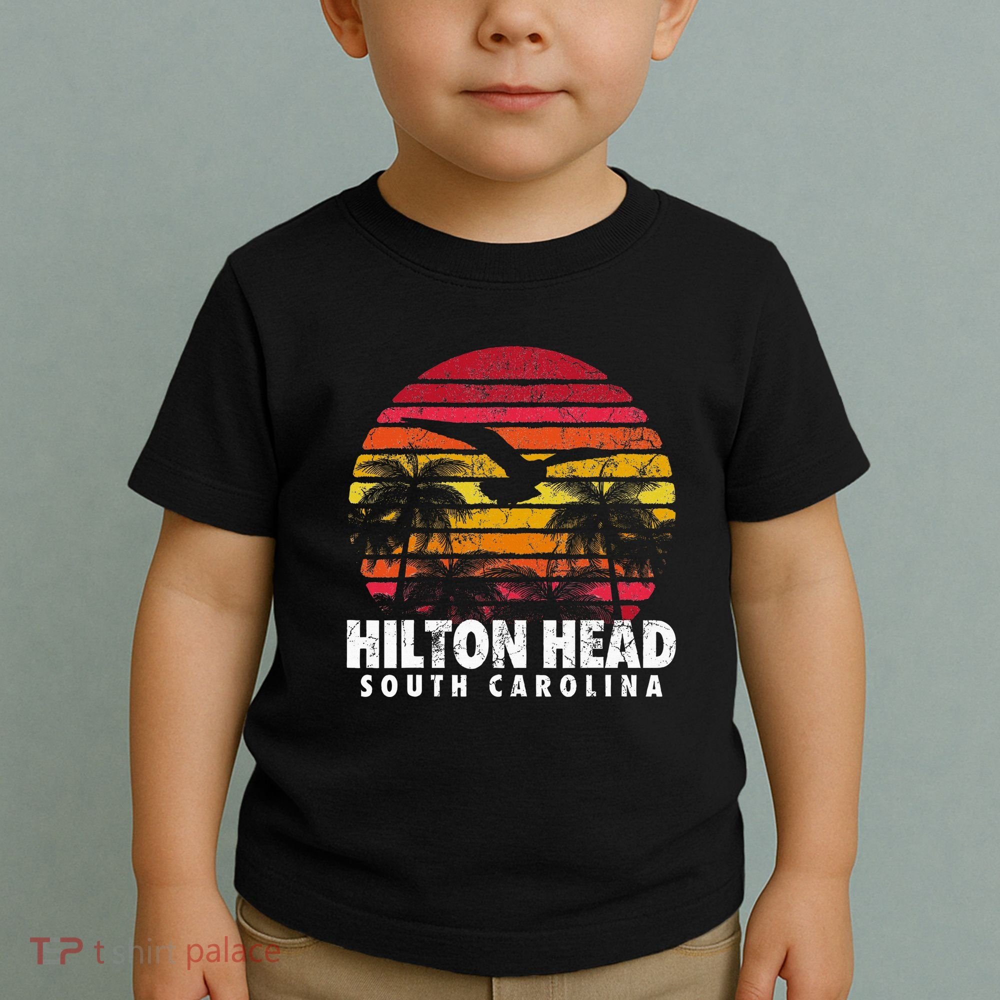 Hilton Head South Carolina Retro Sunset Style Beach Island Toddler T-Shirt