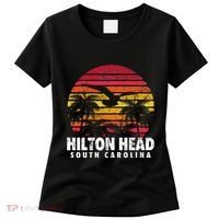 Hilton Head South Carolina Retro Sunset Style Beach Island Women's T-Shirt thumb 0