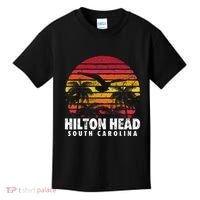 Hilton Head South Carolina Retro Sunset Style Beach Island Kids T-Shirt thumb 0