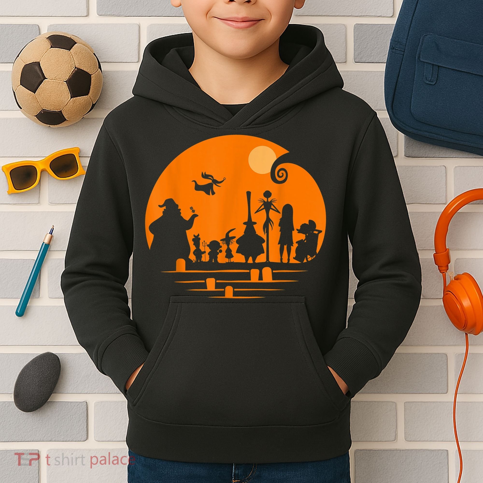 He Halloween Silhouette Kids Hoodie