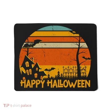 Happy Halloween Spooky Bats Vintage Sunset Mousepad