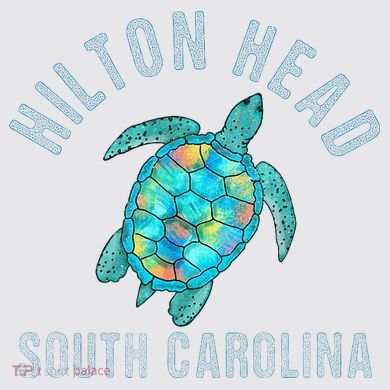Hilton Head SC Beach Design Sea Turtle Illustration Gift Womens Funnel Neck Pullover Hood