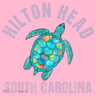 Hilton Head SC Beach Design Sea Turtle Illustration Gift Baby Long Sleeve Bodysuit