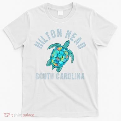 Hilton Head SC Beach Design Sea Turtle Illustration Gift T-Shirt