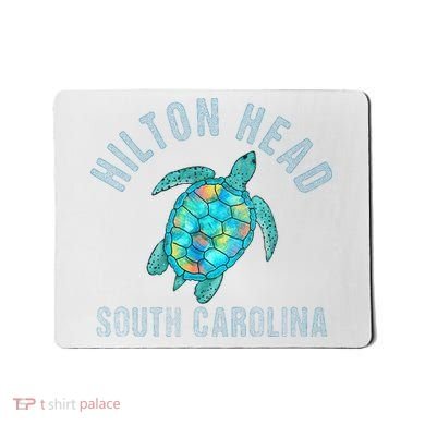 Hilton Head SC Beach Design Sea Turtle Illustration Gift Mousepad