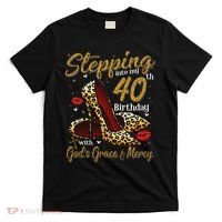 High Heels Stepping Into My 40th Birthday 40 And Fabulous T-Shirt thumb 0