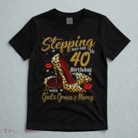 High Heels Stepping Into My 40th Birthday 40 And Fabulous T-Shirt thumb 5