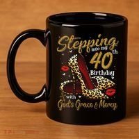 High Heels Stepping Into My 40th Birthday 40 And Fabulous 11oz C Handle Ceramic Mug thumb 4