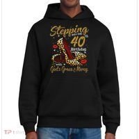 High Heels Stepping Into My 40th Birthday 40 And Fabulous District V.I.T. Heavyweight Hoodie thumb 0
