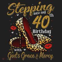 High Heels Stepping Into My 40th Birthday 40 And Fabulous Urban Oversized Heavyweight T-Shirt thumb 2