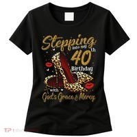 High Heels Stepping Into My 40th Birthday 40 And Fabulous Women's T-Shirt thumb 0