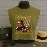 High Heels Stepping Into My 40th Birthday 40 And Fabulous Garment-Dyed Women's Muscle Tee thumb 3