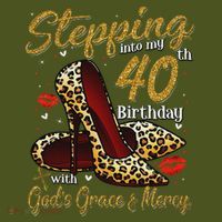 High Heels Stepping Into My 40th Birthday 40 And Fabulous The Baniff Cuffed Pom Beanie thumb 2