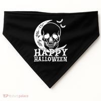 Happy Halloween Skull Moon Spooky USA-Made Doggie Bandana thumb 0