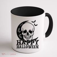 Happy Halloween Skull Moon Spooky Coffee Mug thumb 1