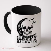 Happy Halloween Skull Moon Spooky Coffee Mug thumb 0