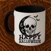 Happy Halloween Skull Moon Spooky Coffee Mug thumb 2