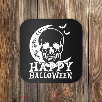 Happy Halloween Skull Moon Spooky Coaster