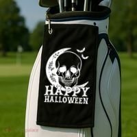 Happy Halloween Skull Moon Spooky Golf Towel thumb 2