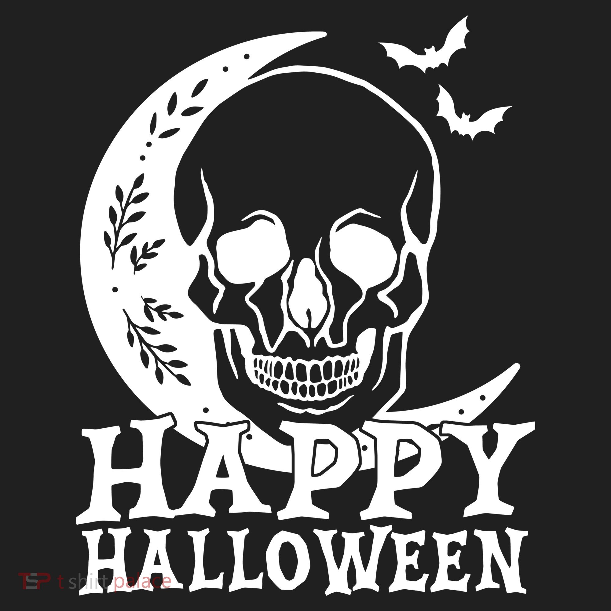 Happy Halloween Skull Moon Spooky Golf Towel