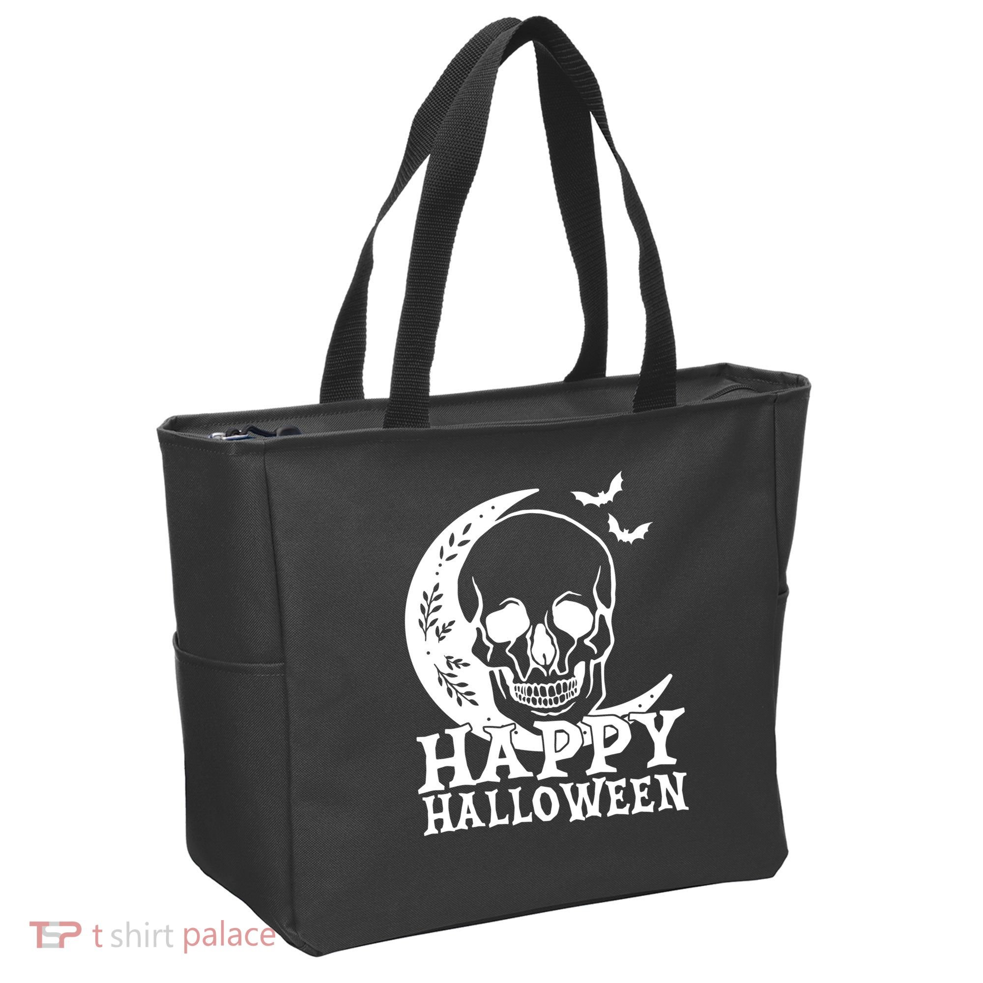 Happy Halloween Skull Moon Spooky Tote Bag