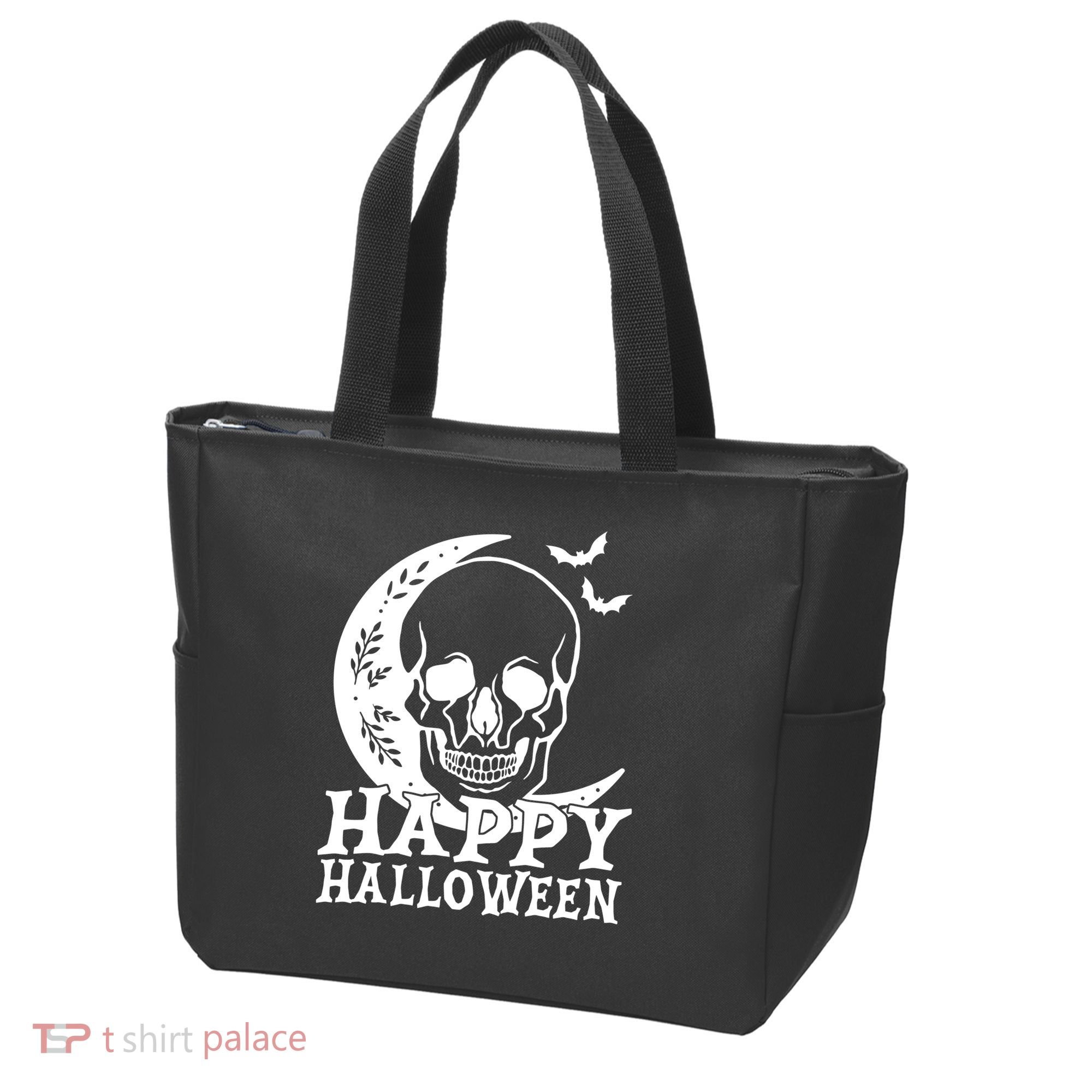 Happy Halloween Skull Moon Spooky Tote Bag