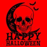 Happy Halloween Skull Moon Spooky Santa Hat thumb 1