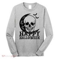 Happy Halloween Skull Moon Spooky Long Sleeve Shirt thumb 0