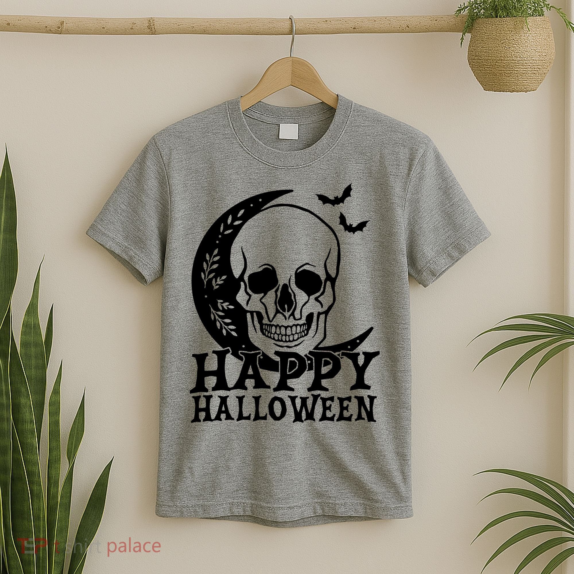 Happy Halloween Skull Moon Spooky T-Shirt