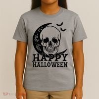 Happy Halloween Skull Moon Spooky T-Shirt thumb 4