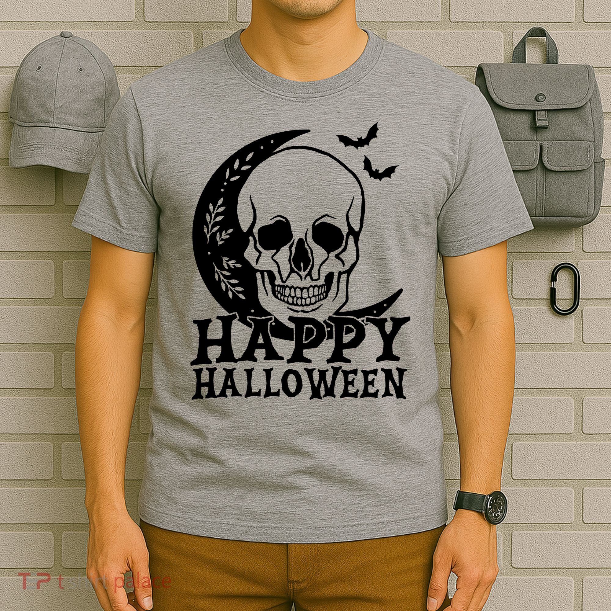 Happy Halloween Skull Moon Spooky T-Shirt