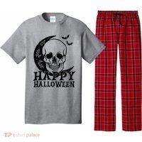 Happy Halloween Skull Moon Spooky Pajama Set thumb 0