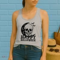 Happy Halloween Skull Moon Spooky Women's Tank Top thumb 2
