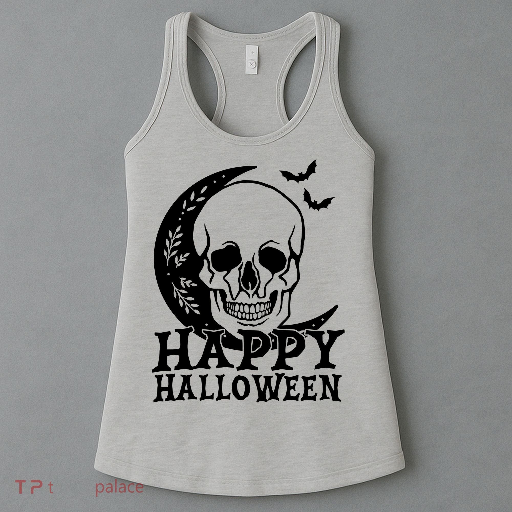 Happy Halloween Skull Moon Spooky Women's Tank Top