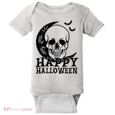 Happy Halloween Skull Moon Spooky Baby Bodysuit