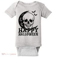 Happy Halloween Skull Moon Spooky Baby Bodysuit thumb 0