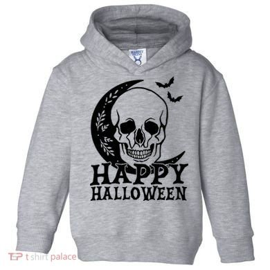 Happy Halloween Skull Moon Spooky Toddler Hoodie