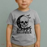 Happy Halloween Skull Moon Spooky Toddler T-Shirt thumb 2