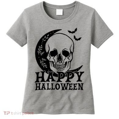 Happy Halloween Skull Moon Spooky Women's T-Shirt