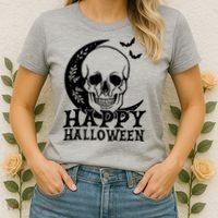 Happy Halloween Skull Moon Spooky Women's T-Shirt thumb 2