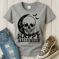 Happy Halloween Skull Moon Spooky Women's T-Shirt thumb 3