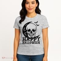 Happy Halloween Skull Moon Spooky Women's T-Shirt thumb 4
