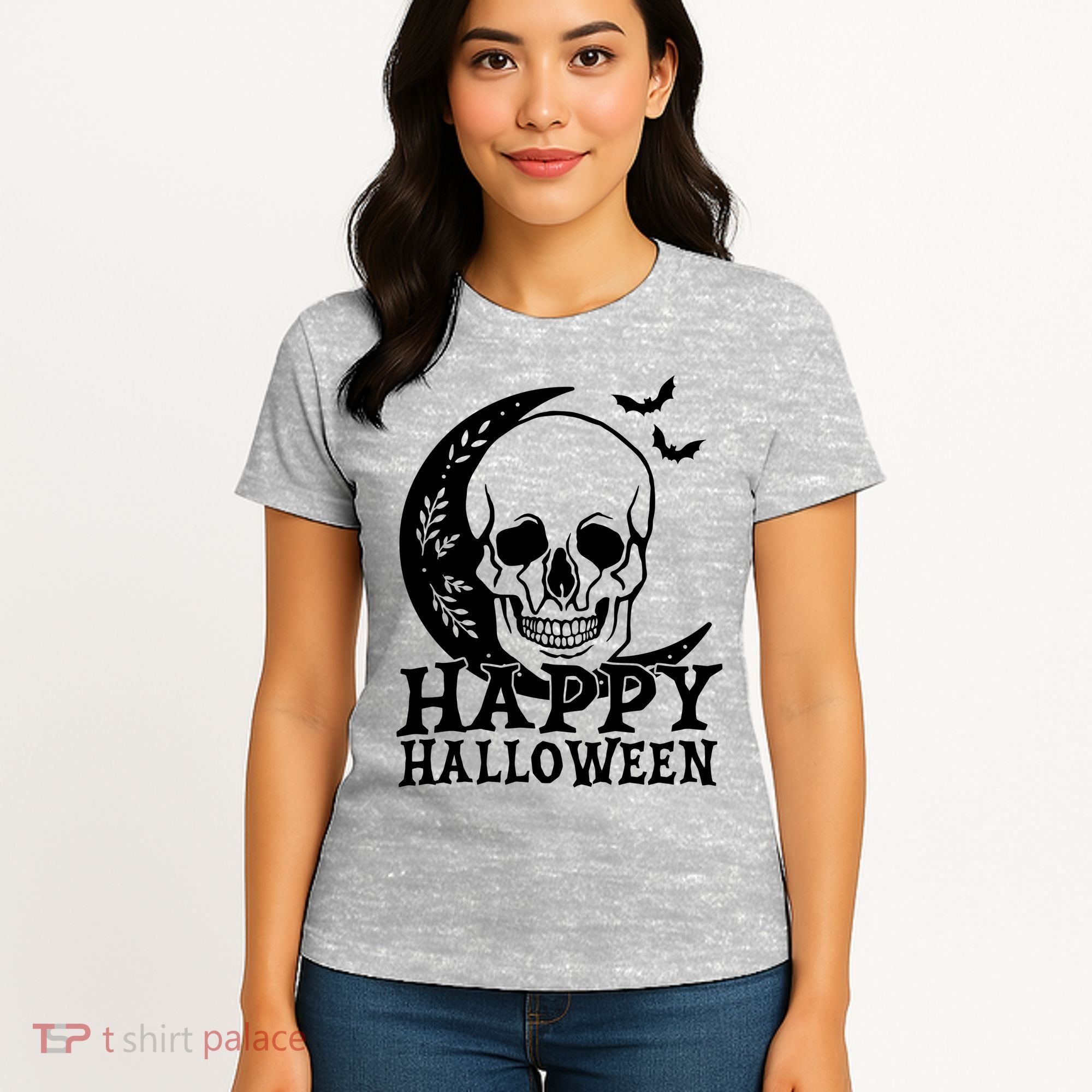 Happy Halloween Skull Moon Spooky Women's T-Shirt