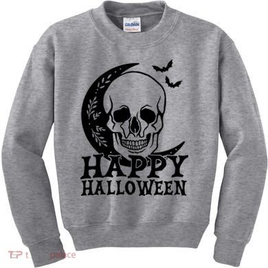 Happy Halloween Skull Moon Spooky Kids Sweatshirt