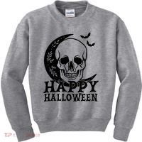Happy Halloween Skull Moon Spooky Kids Sweatshirt thumb 0