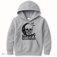 Happy Halloween Skull Moon Spooky Kids Hoodie thumb 0