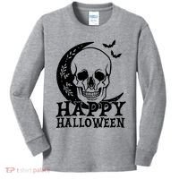 Happy Halloween Skull Moon Spooky Kids Long Sleeve Shirt thumb 0