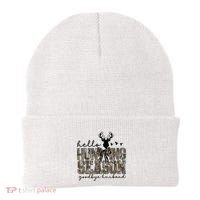 Hello Hunting Season Goodbye Husband Deer Girl Women Beanie thumb 0
